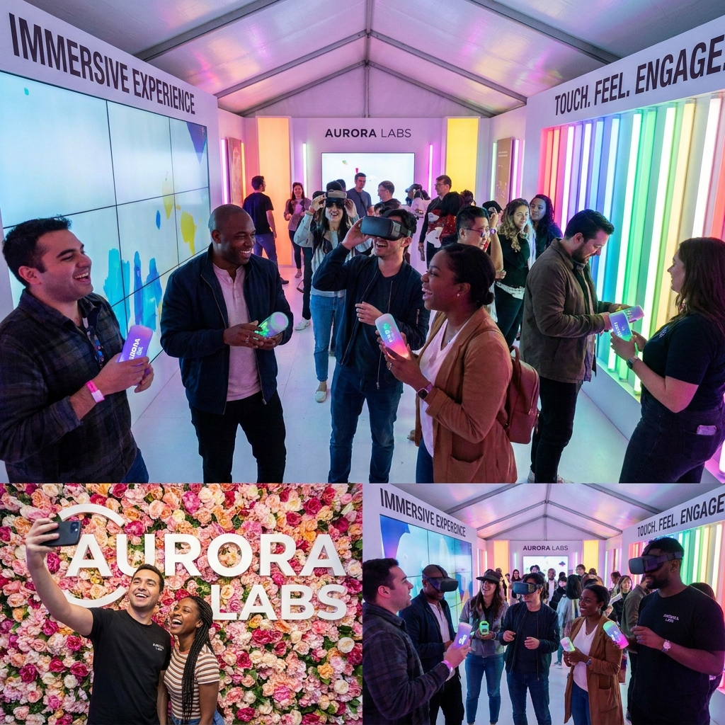 People at an experiential activation